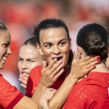 Une équipe de Suisse heureuse KEYSTONE/MICHAEL BUHOLZER